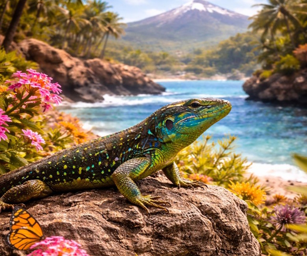Eidechse auf einer Insel der Kanaren