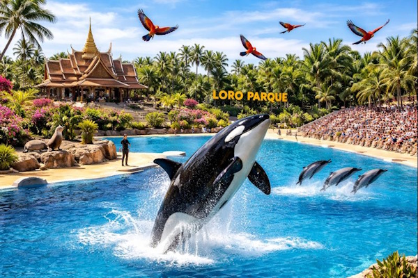 Orca im Loro Parque auf der Insel Teneriffa