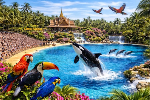 Verschiedene Tiere im Loro Parque auf Teneriffa