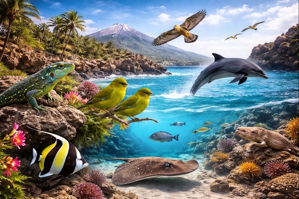 Verschiedene Tiere, die auf den Kanaren vorkommen